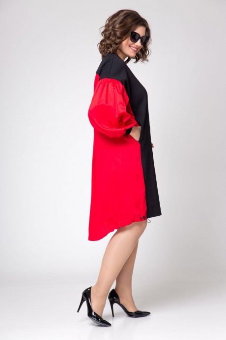 Платье EVA GRANT 133-3 красно-черный размер 48-58 #3
