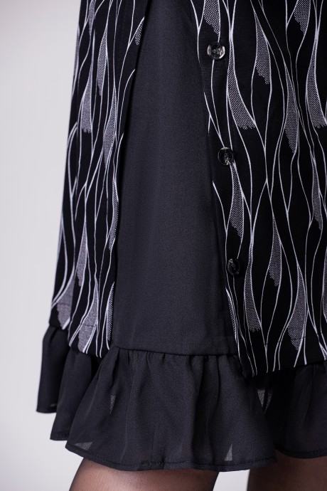 Вечернее платье EVA GRANT 1004 черный с принтом размер 48-58 #5