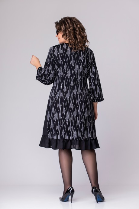 Вечернее платье EVA GRANT 1004 черный с принтом размер 48-58 #6