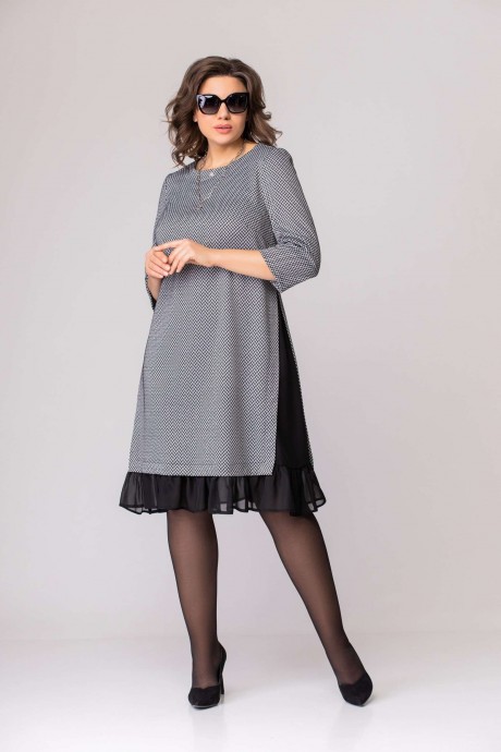 Платье EVA GRANT 1004-1 серый с черным размер 48-58 #2