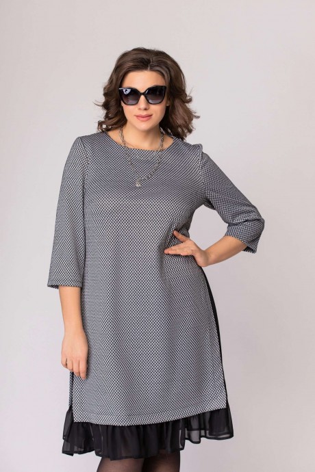 Платье EVA GRANT 1004-1 серый с черным размер 48-58 #3