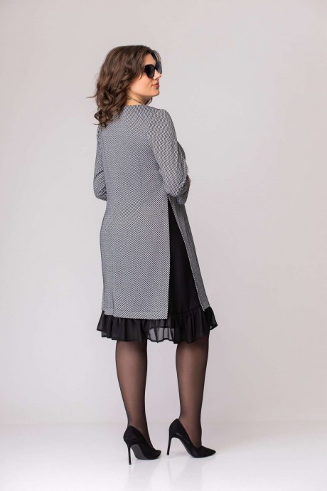 Платье EVA GRANT 1004-1 серый с черным размер 48-58 #4