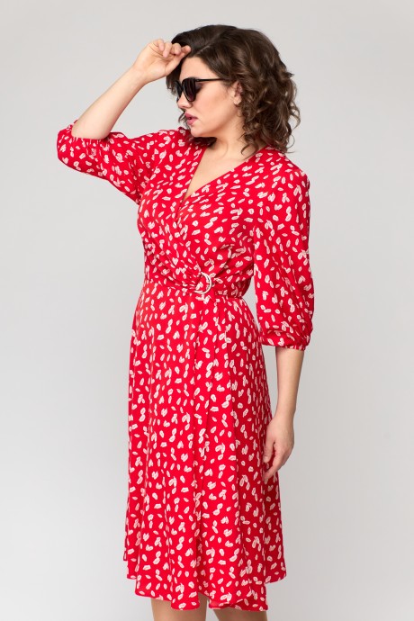 Платье EVA GRANT 7088 красный размер 48-58 #4