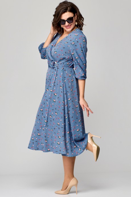 Платье EVA GRANT 7088 -1 голубой размер 48-58 #4
