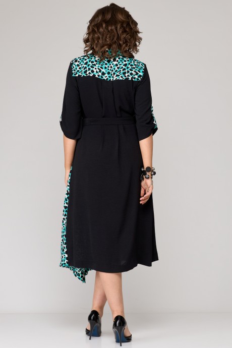 Платье EVA GRANT 190 черный с изумрудом размер 48-58 #5