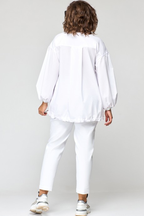 Блузка EVA GRANT 147-1 бело-серый размер 48-58 #4