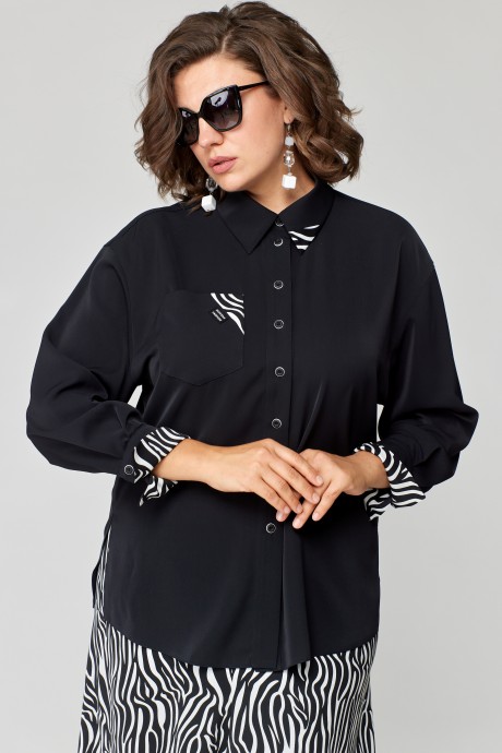 Блузка EVA GRANT 7182-1 черный размер 48-58 #2