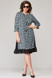 Платье EVA GRANT 7299 черный/цветной #1