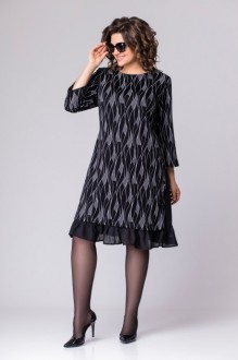 Вечернее платье EVA GRANT 7299 черный с принтом #1