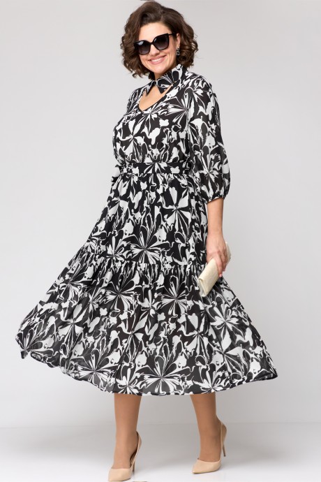 Платье EVA GRANT 7102 черно-белый размер 50-60 #3