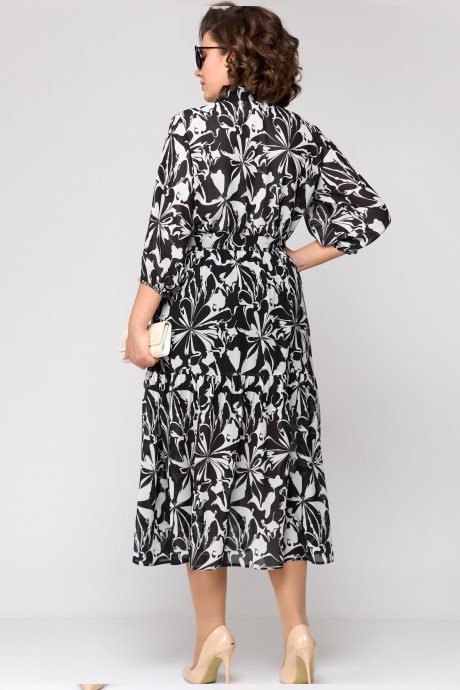 Платье EVA GRANT 7102 черно-белый размер 50-60 #4