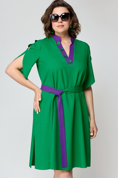 Платье EVA GRANT 7177 зелень размер 50-60 #6