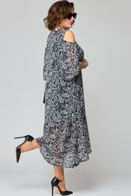 Платье EVA GRANT 7234 бело-черный принт размер 50-60 #6