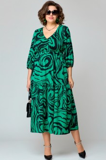 Платье EVA GRANT 7235 зелень принт #1