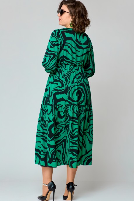 Платье EVA GRANT 7235 зелень принт размер 50-60 #6