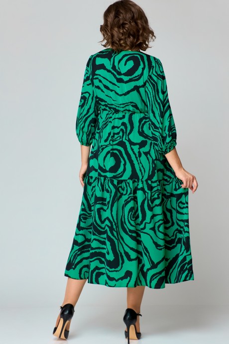 Платье EVA GRANT 7235 зелень принт размер 50-60 #7