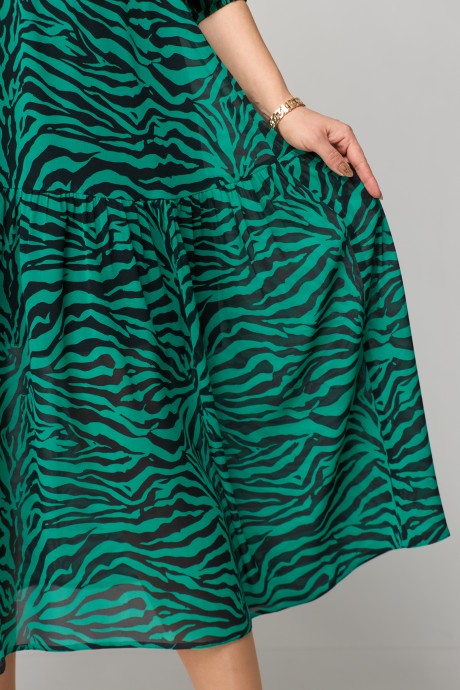 Платье EVA GRANT 7210 принт зелень размер 50-60 #5