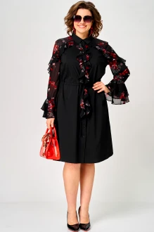 Платье EVA GRANT 7229 черный, принт