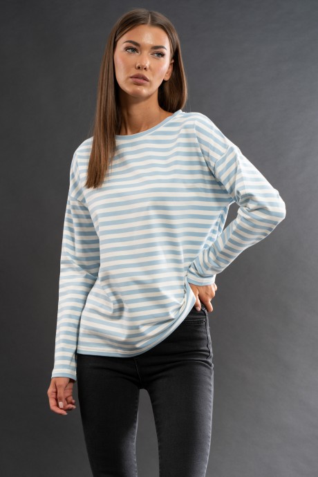 Джемпер (кофта) KIVVIWEAR 4098-08 молочный, голубой размер 42-52 #2
