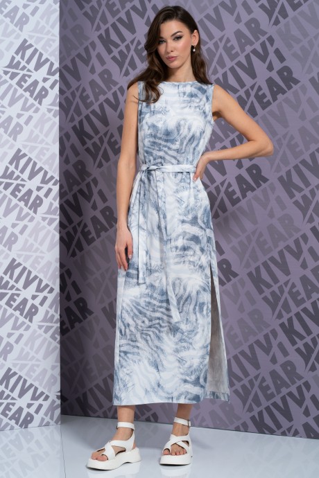 Платье KIVVIWEAR 4133 08 бело-синий размер 42-52 #2