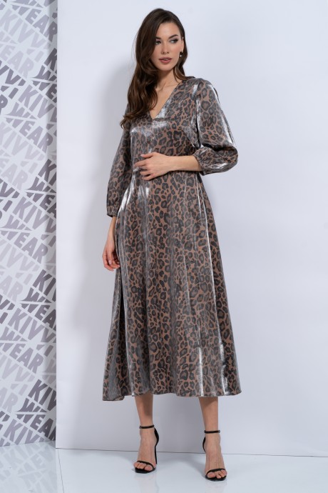 Платье KIVVIWEAR 4162 01 коричневый леопард размер 42-52 #2