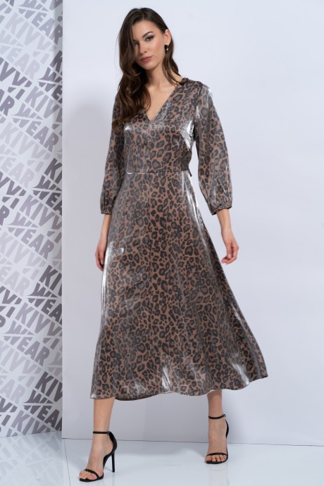 Платье KIVVIWEAR 4162 01 коричневый леопард размер 42-52 #4