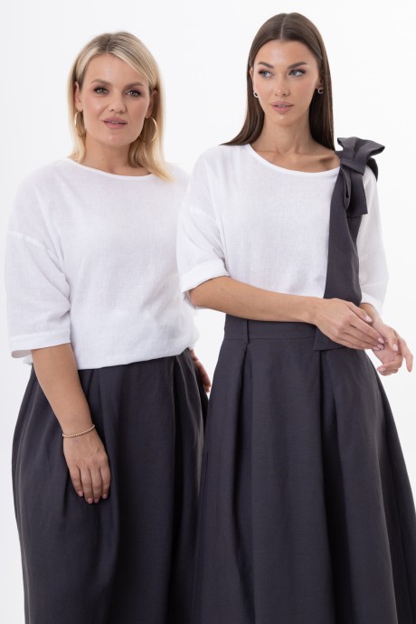 Блузка KIVVIWEAR 4316 13 белый, графит размер 42-56 #1