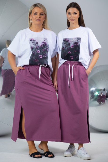 Костюм/комплект KIVVIWEAR 42674325 03 пурпурно-серый, белый размер 42-56 #1