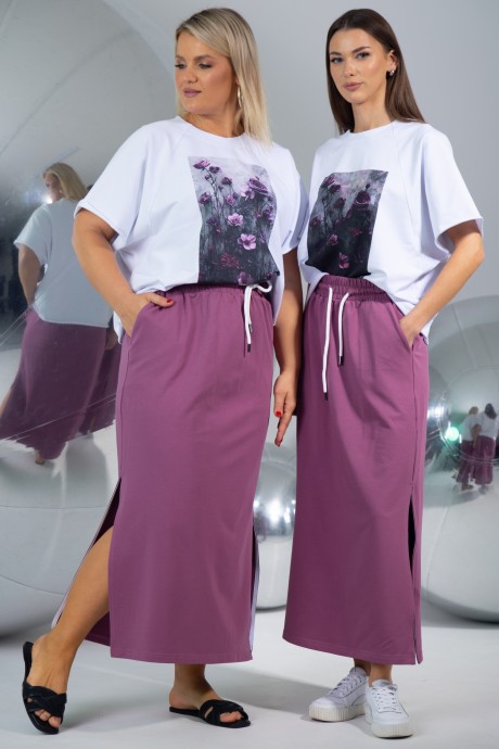 Костюм/комплект KIVVIWEAR 42674325 03 пурпурно-серый, белый размер 42-56 #2