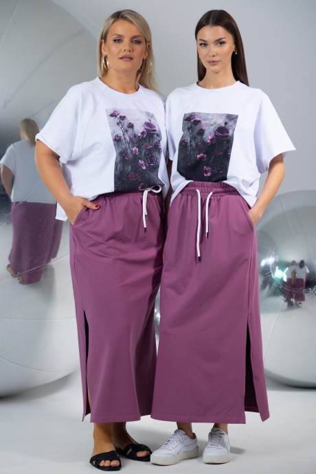 Костюм/комплект KIVVIWEAR 42674325 03 пурпурно-серый, белый размер 42-56 #3