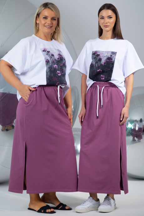 Костюм/комплект KIVVIWEAR 42674325 03 пурпурно-серый, белый размер 42-56 #4