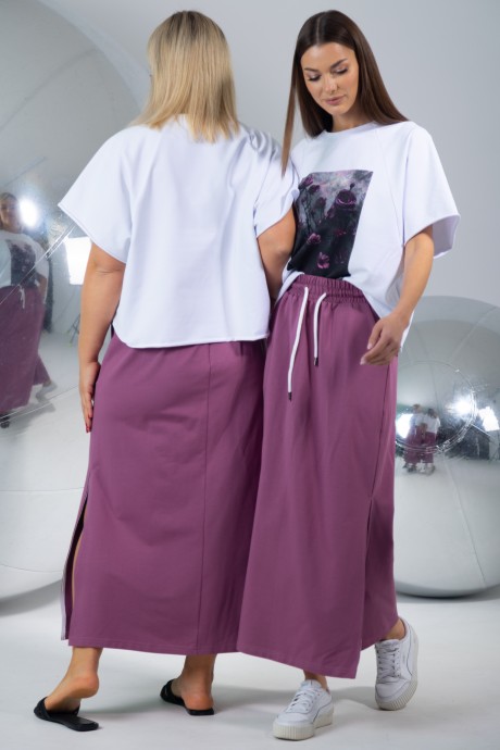 Костюм/комплект KIVVIWEAR 42674325 03 пурпурно-серый, белый размер 42-56 #5