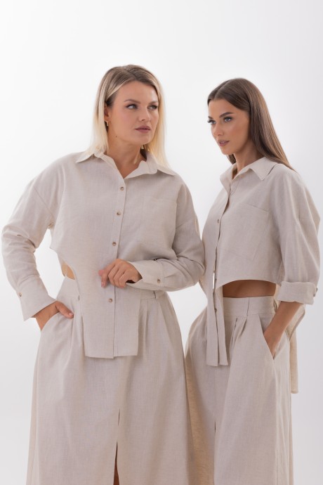 Рубашка KIVVIWEAR 4326 01 бежевый размер 42-56 #3
