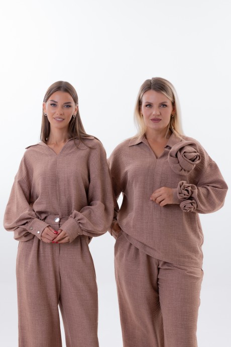 Блузка KIVVIWEAR 4330 01 коричневый размер 42-58 #2