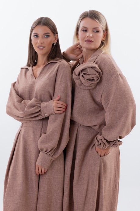Блузка KIVVIWEAR 4330 01 коричневый размер 42-58 #4