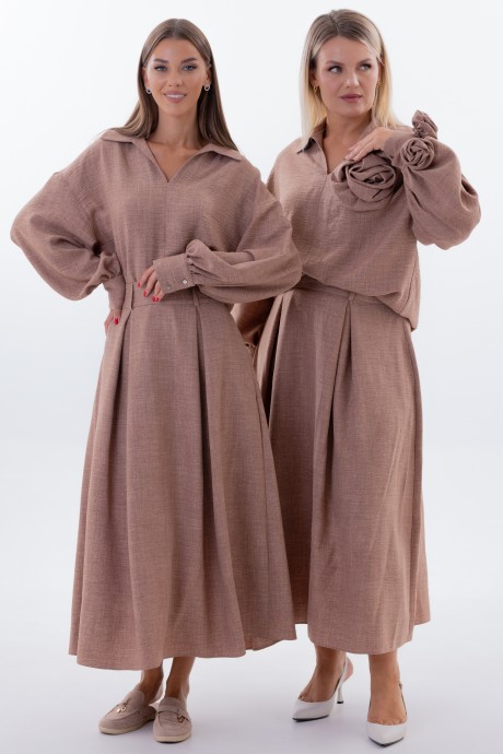 Юбка KIVVIWEAR 4332 01 коричневый размер 42-58 #3