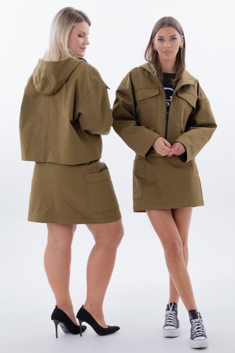Юбка KIVVIWEAR 4337 02 хаки размер 42-58 #4