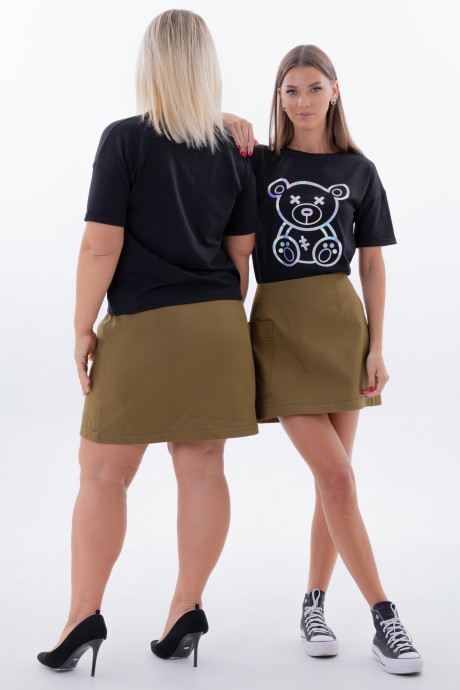 Юбка KIVVIWEAR 4337 02 хаки размер 42-58 #8
