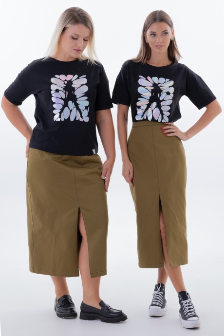 Юбка KIVVIWEAR 4338 02 хаки размер 42-58 #2
