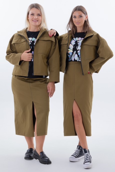 Юбка KIVVIWEAR 4338 02 хаки размер 42-58 #6