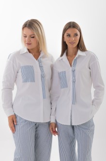 Блузка KIVVIWEAR 4340 01 белый, синий #1