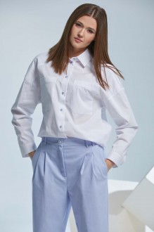 Рубашка ANDINA 101-3 белый-лаванда #1