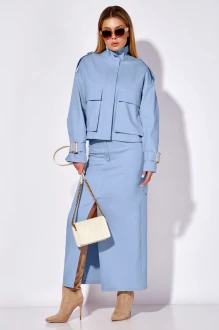 Юбочный костюм Leanna-Style 9014 двойка -2 голубой