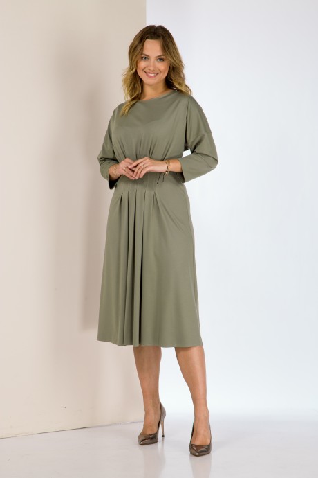 Платье КаринаДелюкс 314-1 оливковый размер 48-52 #2