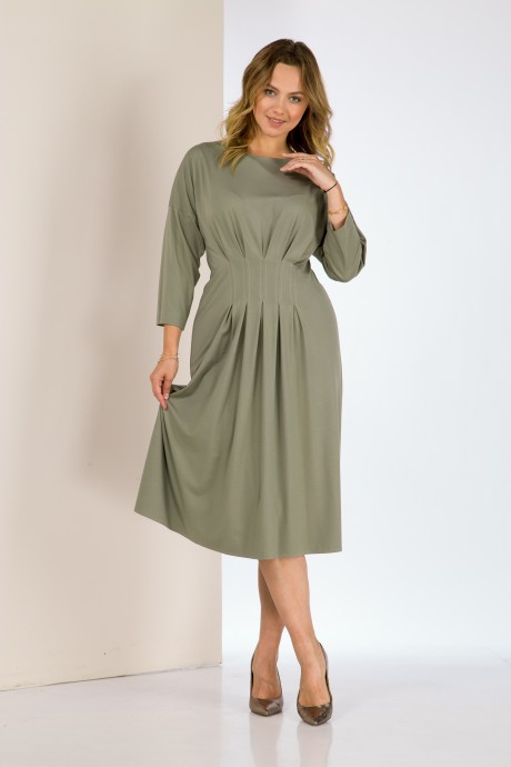 Платье КаринаДелюкс 314-1 оливковый размер 48-52 #3