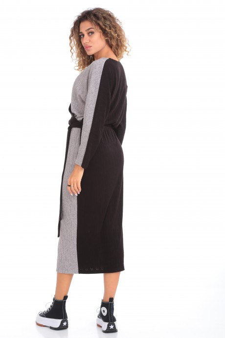 Платье КаринаДелюкс 1055 -1 серо-черный размер 46-52 #6
