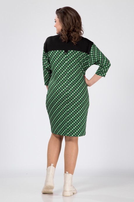 Платье КаринаДелюкс М-1077 зеленый/черный размер 46-52 #5