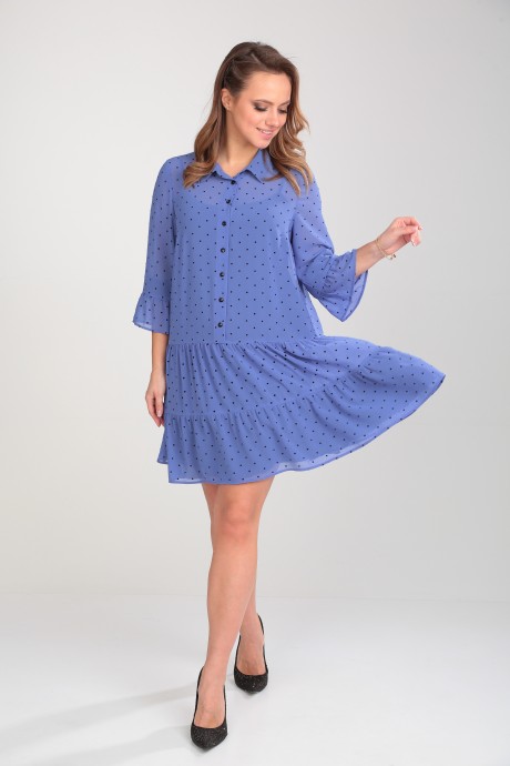 Платье КаринаДелюкс М-1016 синий размер 44-48 #2