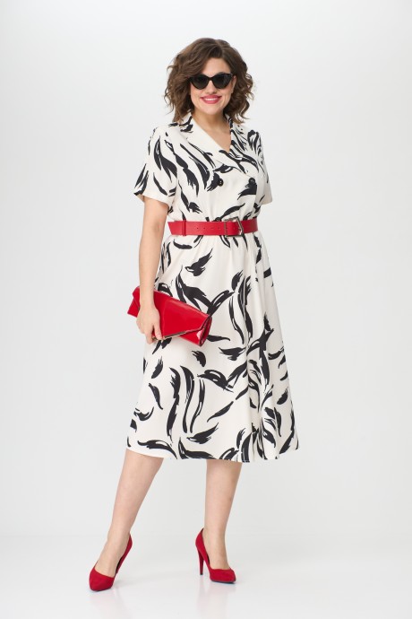 Платье КаринаДелюкс 1109 белый/черный размер 46-52 #2