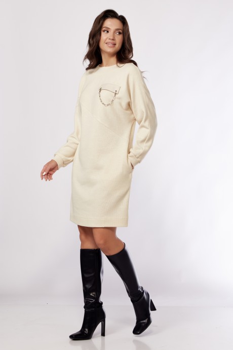 Платье КаринаДелюкс М-1161 Молочный размер 44-50 #2